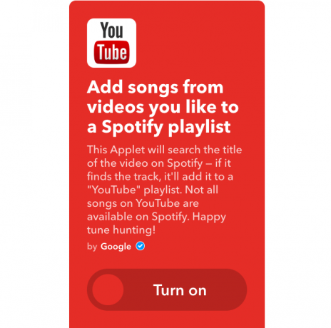 youtube ifttt playlist playify