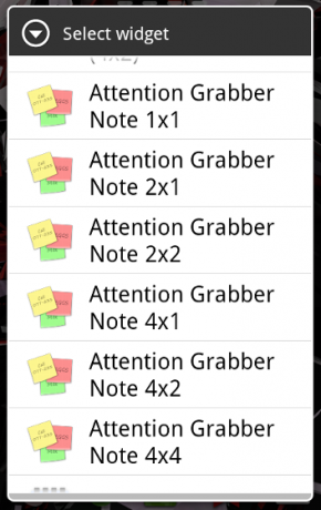 Widget pentru note Android