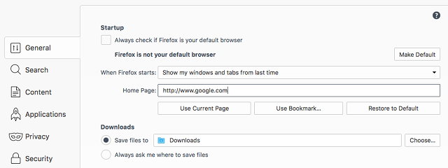 set-pagina de start-in-firefox