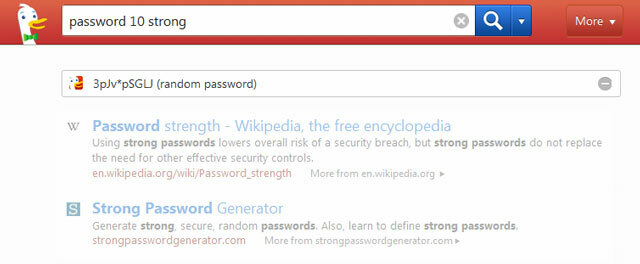 Generatorul de parole DuckDuckGo