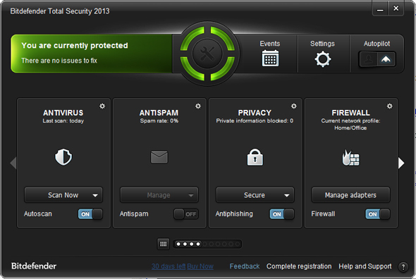 Rămâi în siguranță online cu ecranul principal Bitdefender Total Security 2013 [Giveaway] bitdefender 2013