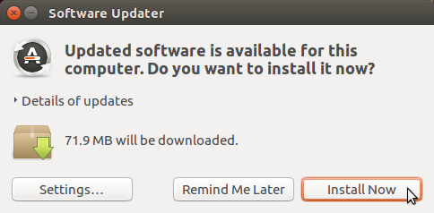 Instalați actualizări utilizând Software Updater în Ubuntu 16.04