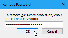 Eliminați caseta de dialog Parolă în OneNote 2016