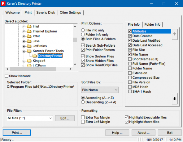 5 Moduri de a imprima folderul și conținutul directorului în Windows conține folderul de imprimare a imprimantei directorilor karens