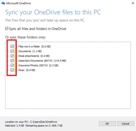 foldere de sincronizare onedrive Windows 10