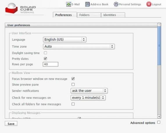 Roundcube-preferences