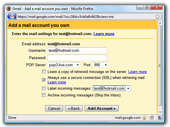 Cum să accesați mesajele de e-mail Hotmail din contul dvs. Gmail gmailpopsettings