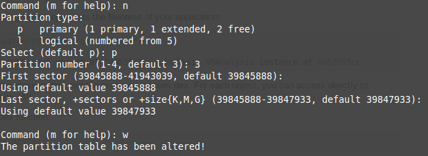 Muo-linux-fdisk-partiție