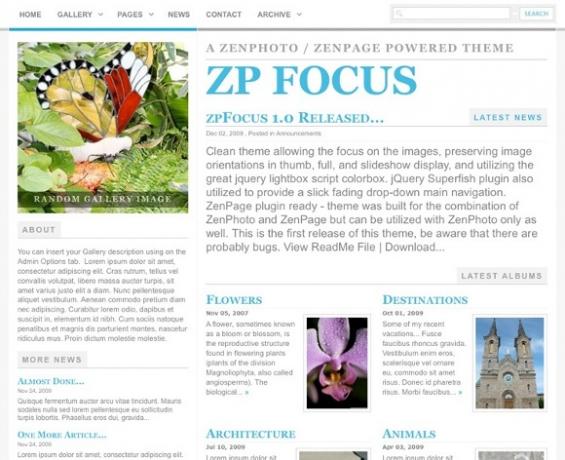 Distribuie mai mult decât doar fotografii cu Zenphoto și Zenpage CMS Plugin zpfocus