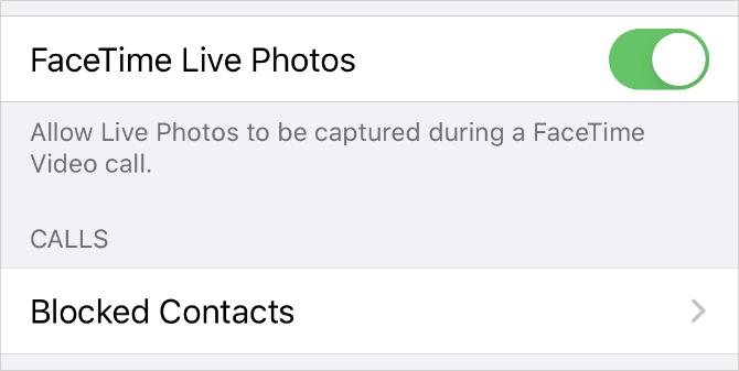 Fotografiile FaceTime Live activează setările pentru iPhone