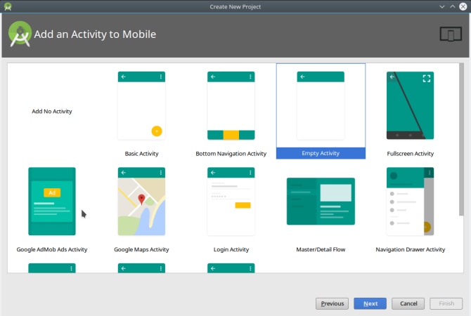 Android creează aplicația androidstudio newproject3