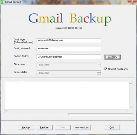 backup mesaje de cont Gmail