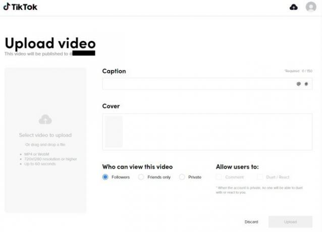 Încărcați videoclipuri pe site-ul desktop TikTok