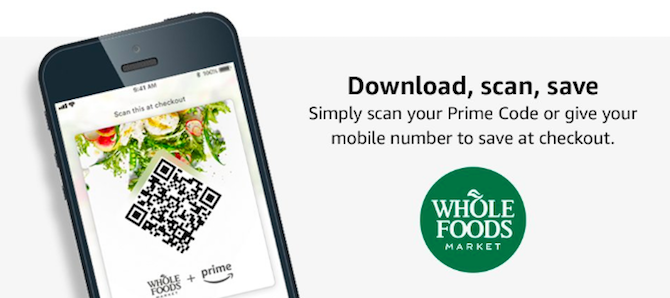 Cum să obțineți reduceri prime Amazon la piața produselor alimentare Whole Food Code QR Code