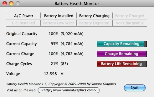 monitorul bateriei Macbook