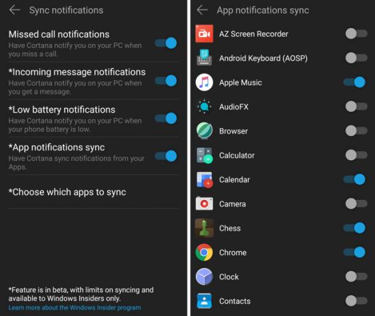 sincronizare-android-notificări pentru Windows-action-center-sincronizare-alege-apps