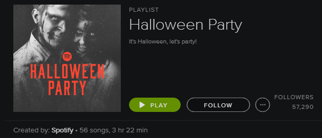 Playlist Spotify - Petrecere de Halloween