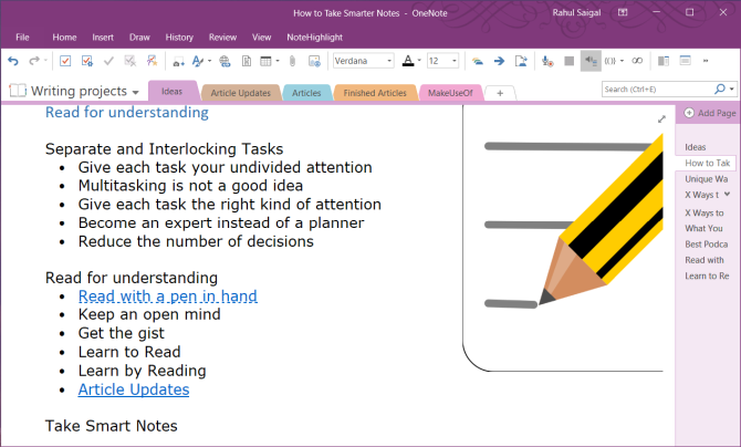 sintaxa wiki în OneNote 