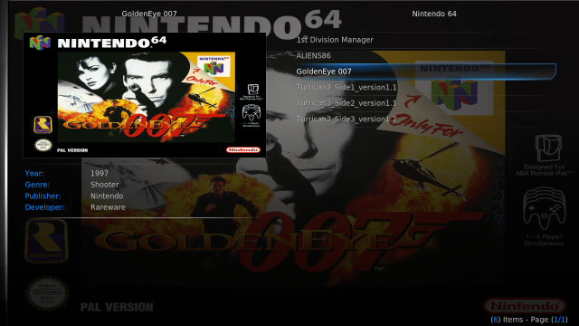 GoldenEye 007 pe browserul de colecție ROM Kodi