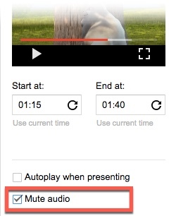 Mute Audio în diapozitive Google