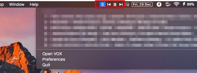 aplicații pentru barurile de meniu vox-Mac