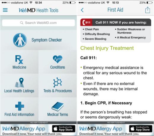 WebMD-app-prim-ajutor