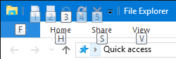 Comenzi rapide pentru tastatură pentru Windows 10 File Explorer