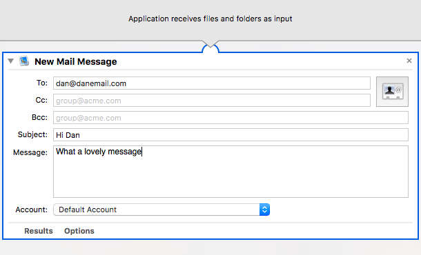 mac nou mesaj de e-mail în aplicația automator