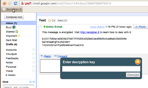 criptați mesajele gmail