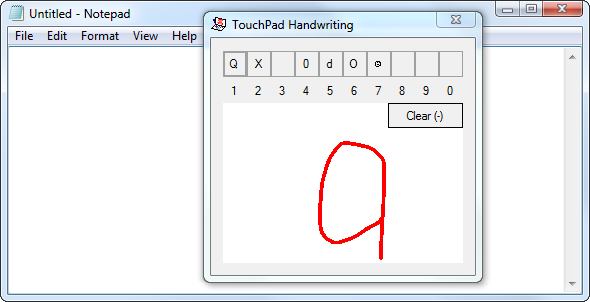 touchpad-ul scrierii de mână-aplicație