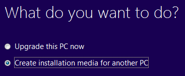 opțiunea de creare a Windows Media