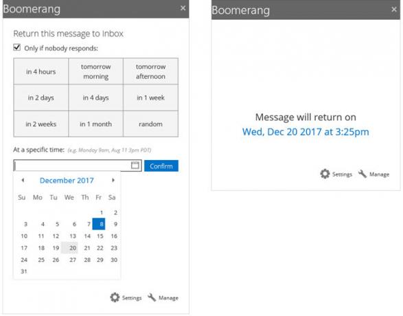 Boomerang Outlook add-in pentru mementouri