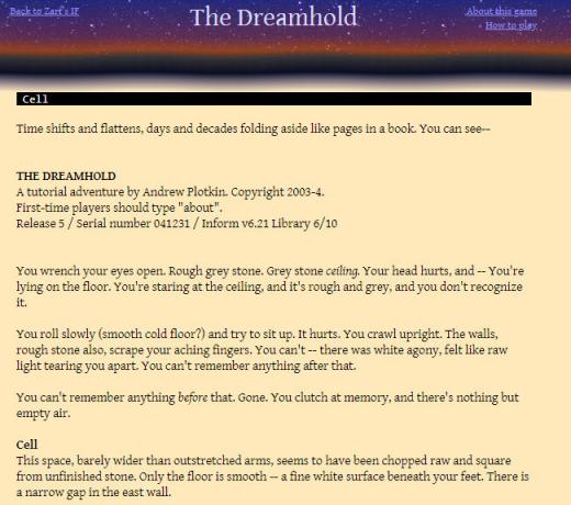 Jocuri bazate pe text - The Dreamhold