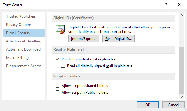 Outlook citiți textul simplu
