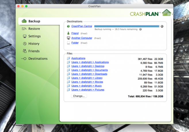 Crashplan App pe Mac