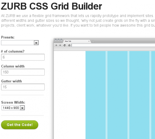 creați grila css