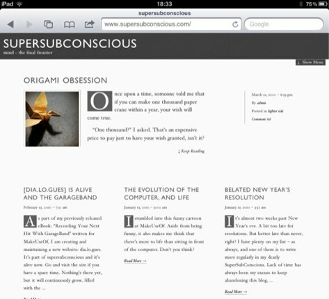 ipad prietenos wordpress