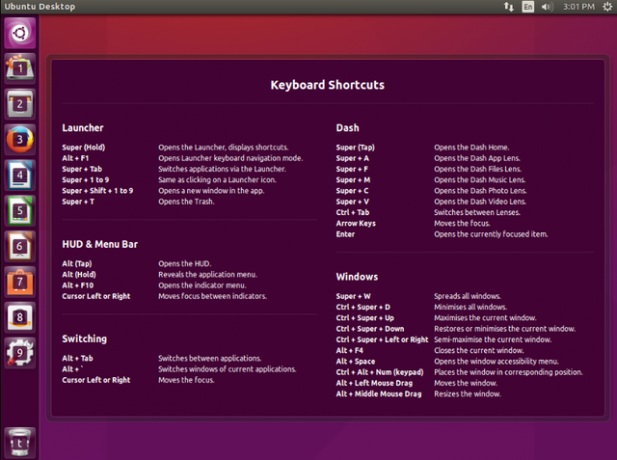 LinuxShortcuts-Unitatea acceleratori-List