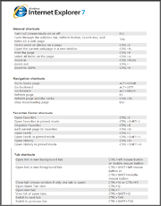 Comenzile rapide de Internet Explorer