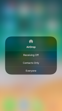 Setări iOS 11 Control Center AirDrop