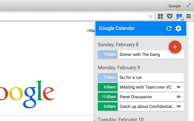 Google Calendar - Extensie Chrome