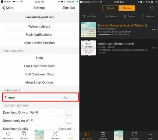 Aceste aplicații populare acceptă modul de noapte pe iOS Audible NightMode e1496342496530