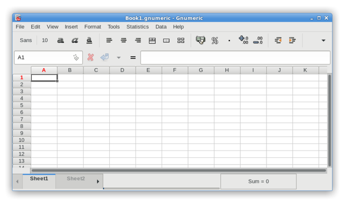 Software Linux ușor - Gnumeric