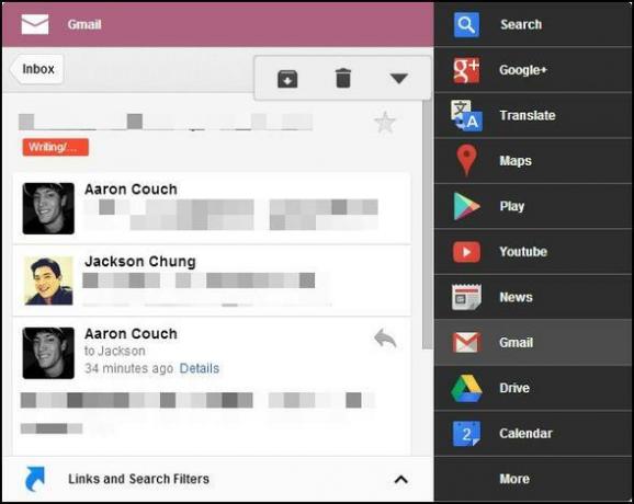 Meniu negru: accesați toate serviciile Google într-un singur meniu [Chrome] Gmail Convo