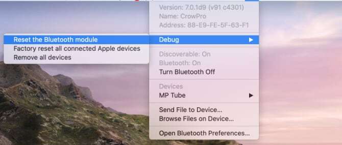 Resetarea modulului Bluetooth MacOS