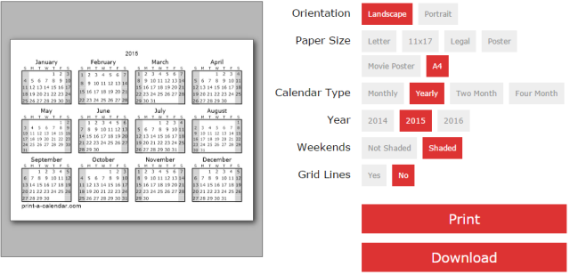 Realizați un șablon de calendar