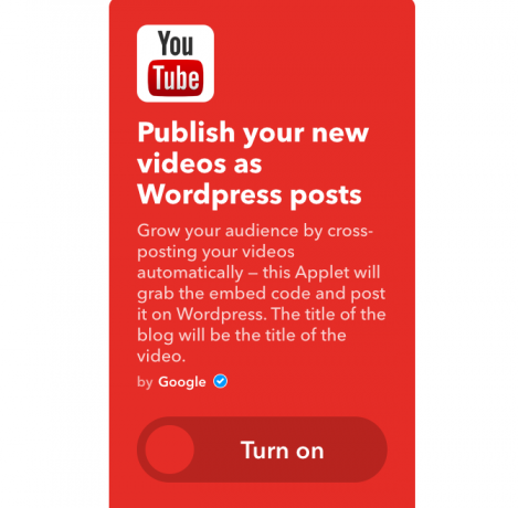 youtube ifttt videoclipuri noi ca postări wordpress