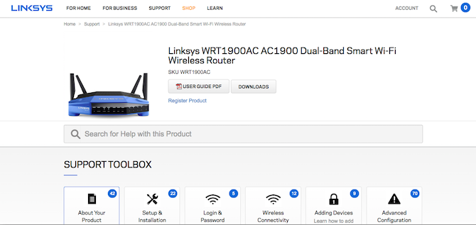 Pagina de descărcare a firmware-ului Rouys Linksys