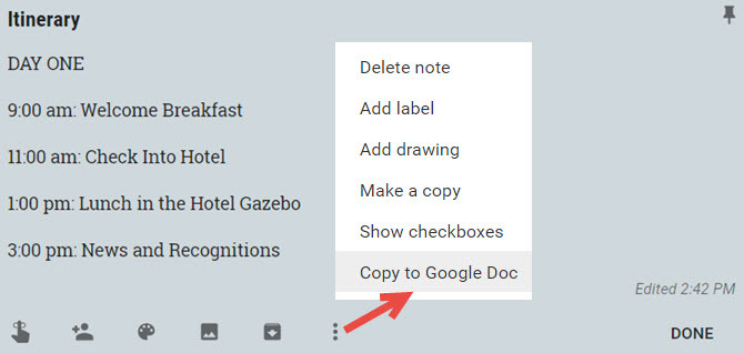 Google păstrează o copie a evenimentelor în documente