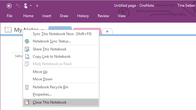 Notebook OneNote Close